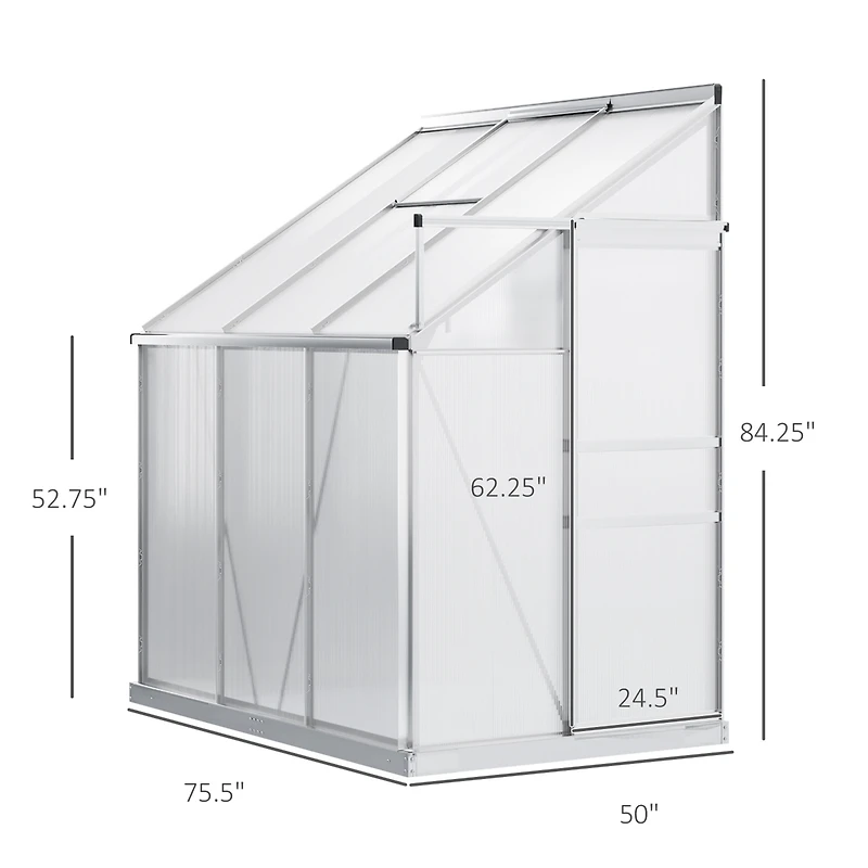 Outsunny 6' x 4' Walk-in house for Outdoor w/ Roof Vent Sliding Door