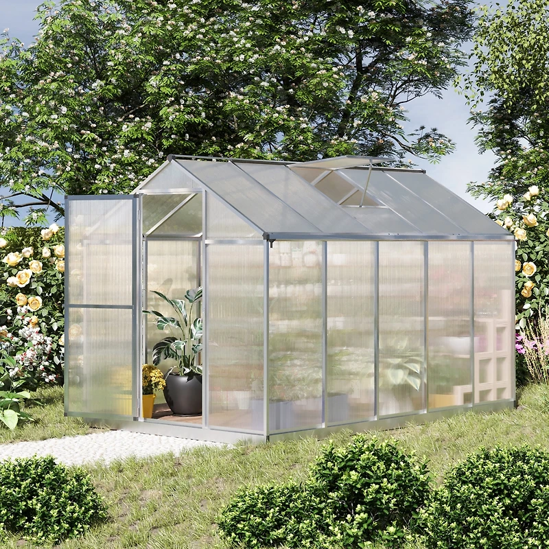 Outsunny 10' x 6' Portable Outdoor Walk-In Garden house w/ Roof Vent