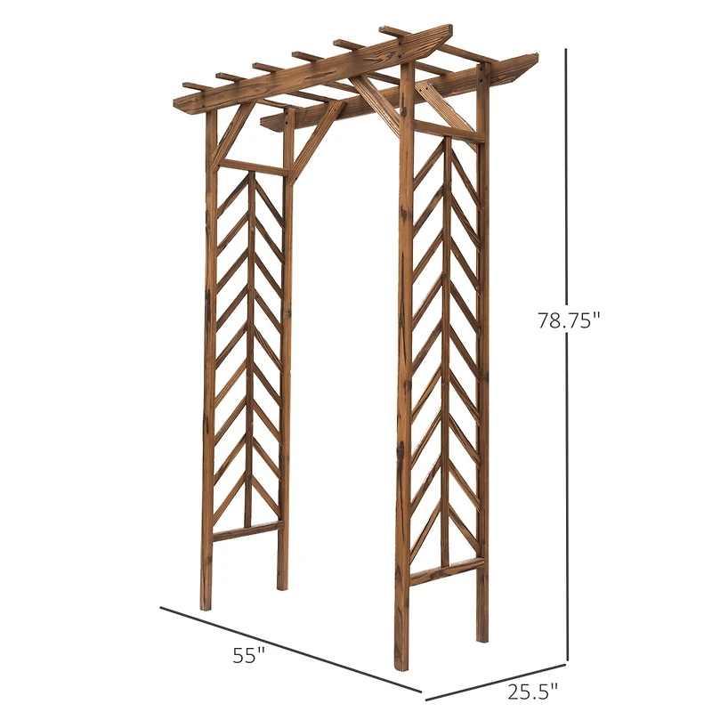 Outsunny Trellis Arbor Wood Garden Outdoor Grow Plant Support Arch Wedding Decor