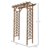 Outsunny Trellis Arbor Wood Garden Outdoor Grow Plant Support Arch Wedding Decor
