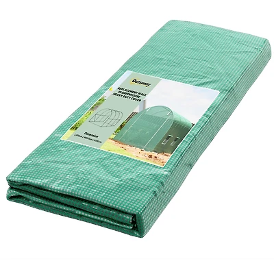 Outsunny Additional Hot House / Plant Nursery Cover & Tarp w/ Zipper Door Green