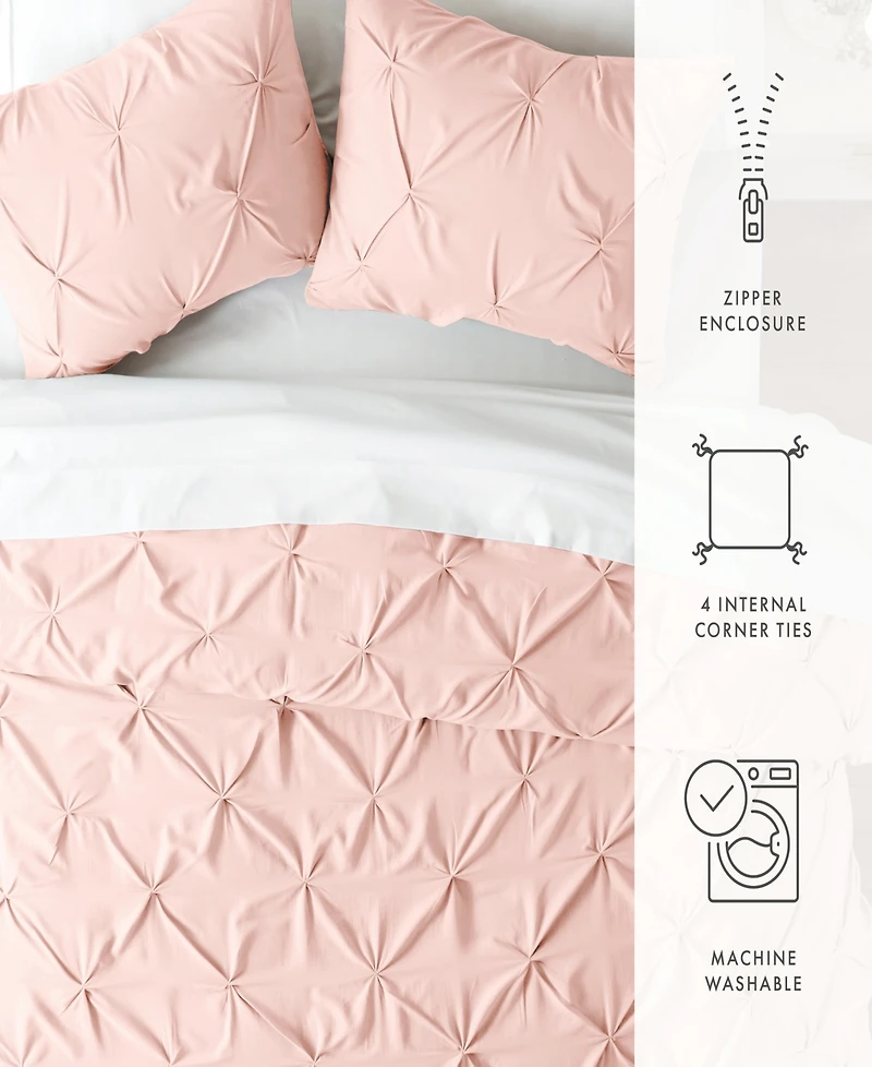 ienjoy Home Ultra Soft 3-Pc. Pinch Pleat Duvet Cover Set, King/California King