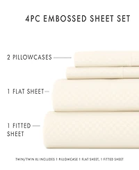 ienjoy Home Expressed Embossed Checkered 4-Pc. Sheet Set, California King