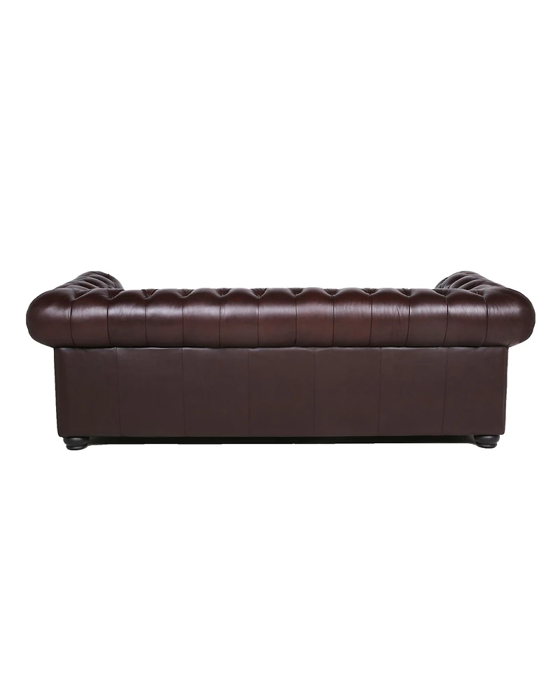 Alexandon Leather Chesterfield Tufted Sofa with Roll Arm