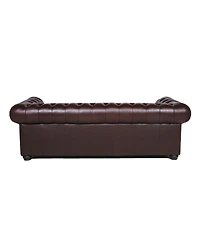 Alexandon Leather Chesterfield Tufted Sofa with Roll Arm