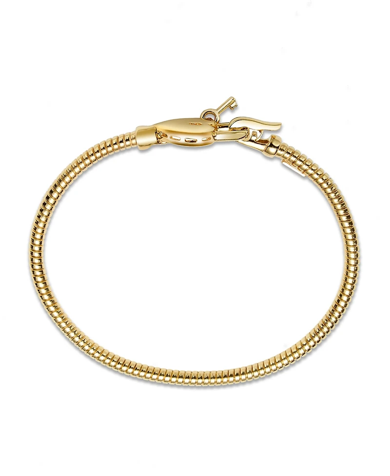 Heart & Key Tubogas Bangle Bracelet in 14k Gold-Plated Sterling Silver