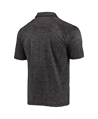 Men's Colosseum Heathered Black Rutgers Scarlet Knights Down Swing Raglan Polo Shirt