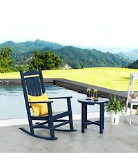 WestinTrends 2-Piece Classic Porch Rocking Chair With Side Table Set