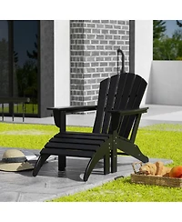 WestinTrends Outdoor Adirondack Chair With Footrest Ottoman Set