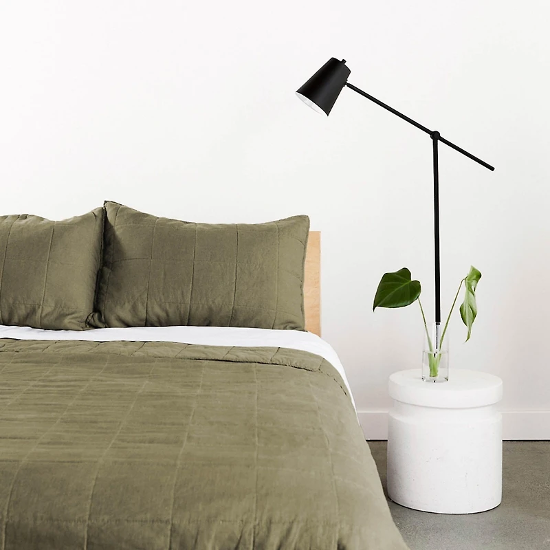 French Linen Quilted Sham Set