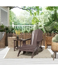 WestinTrends Adirondack Folding Chair with Ottoman and Side Table Set