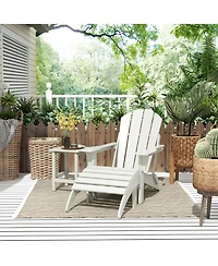 WestinTrends Adirondack Folding Chair with Ottoman and Side Table Set