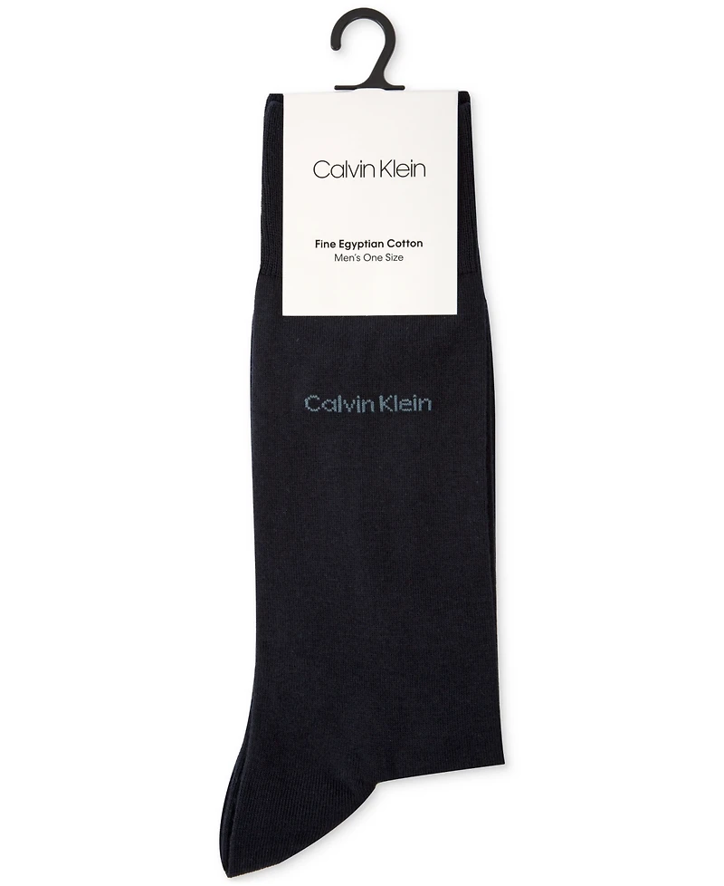 Calvin Klein Men's Socks, Giza Cotton Flat Knit Crew