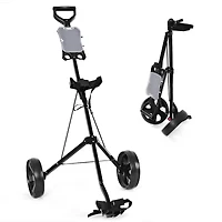 Costway Folding 2 Wheel Push Pull Golf Club Cart Trolley Swivel