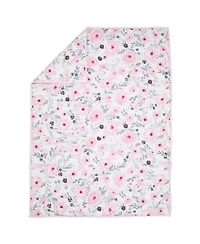 Bedtime Originals Toddler Blossom 4-Piece Pink/Gray Watercolor Floral Bedding Set