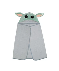 Lambs & Ivy Baby Boys Star Wars The Child/Baby Yoda/Grogu Gray Hooded Bath Towel
