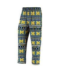 Men's Concepts Sport Navy Michigan Wolverines Ugly Sweater Knit Long Sleeve Top and Pant Set