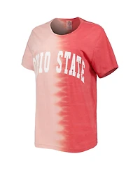 Women's Gameday Couture Scarlet Ohio State Buckeyes Find Your Groove Split-Dye T-shirt