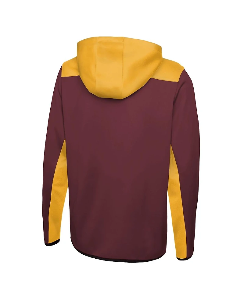 Men's New Era Burgundy Washington Commanders Combine Authentic Hard Hitter Pullover Hoodie