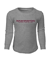 Big Boys Heather Gray Washington Football Team Long Sleeve T-shirt and Pants Sleep Set