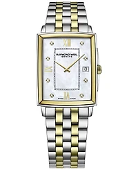 Raymond Weil Women's Swiss Toccata Diamond (1/20 ct. t.w.) Two-Tone Stainless Steel Bracelet Watch 37x30mm