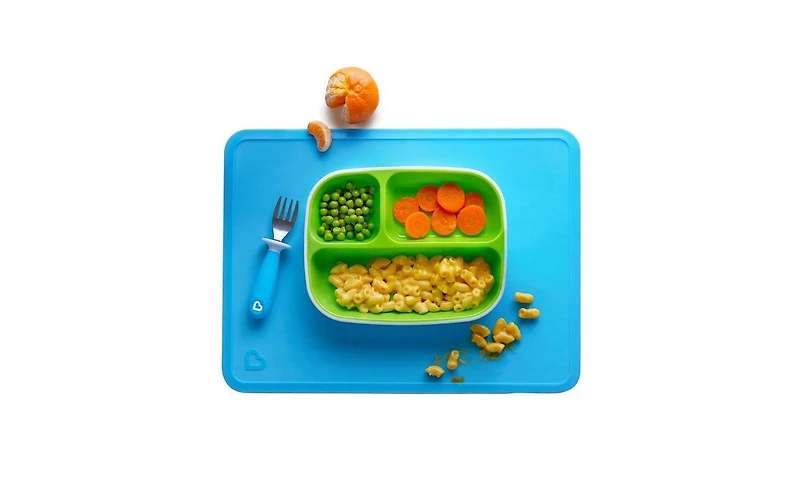 Munchkin Toddler Spotless Silicone Placemats, Bpa-Free, Blue/Purple, 2 Count
