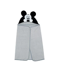 Lambs & Ivy Baby Boys Disney Baby Mickey Mouse Gray Cotton Hooded Baby Bath Towel