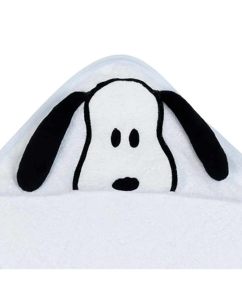 Lambs & Ivy Snoopy Baby/Infant Cotton Hooded Bath Towel - White