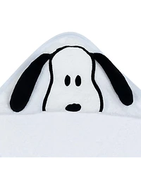 Lambs & Ivy Snoopy Baby/Infant Cotton Hooded Bath Towel - White