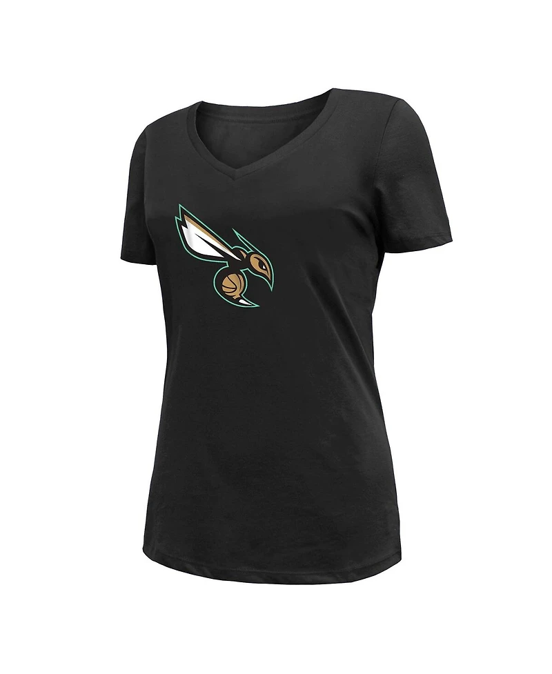 Women's New Era Black Charlotte Hornets 2022/23 City Edition V-Neck T-shirt