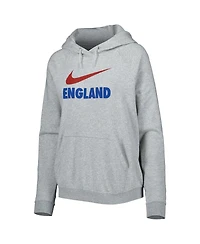Women's Nike Heather Gray England National Team Lockup Varsity Fleece Raglan Pullover Hoodie