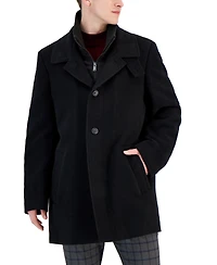 Calvin Klein Men's Classic Fit Black Wool Blend Overcoat