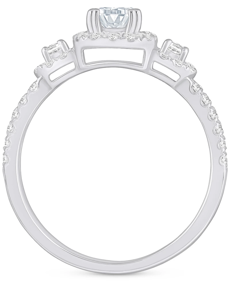 Diamond Halo Engagement Ring (1 ct. t.w.) 14k White, Yellow or Rose Gold