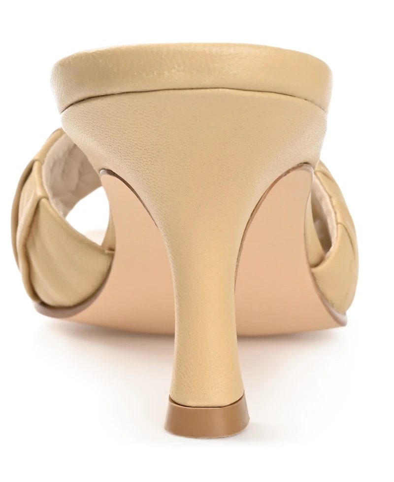 Journee Signature Women's Juliette Leather Open Toe Dress Sandals