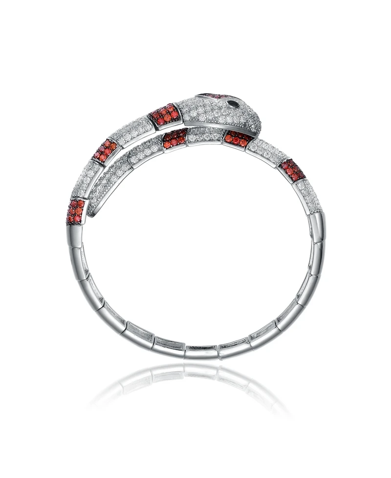 Sterling Silver Cubic Zirconia Serpent Bracelet