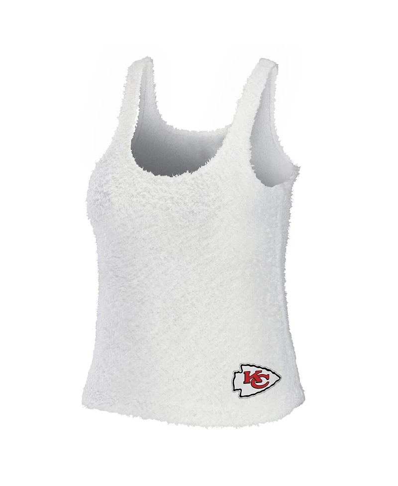 Women's Wear by Erin Andrews Cream Kansas City Chiefs Cozy Scoop Neck Tank Top Pants Sleep Set