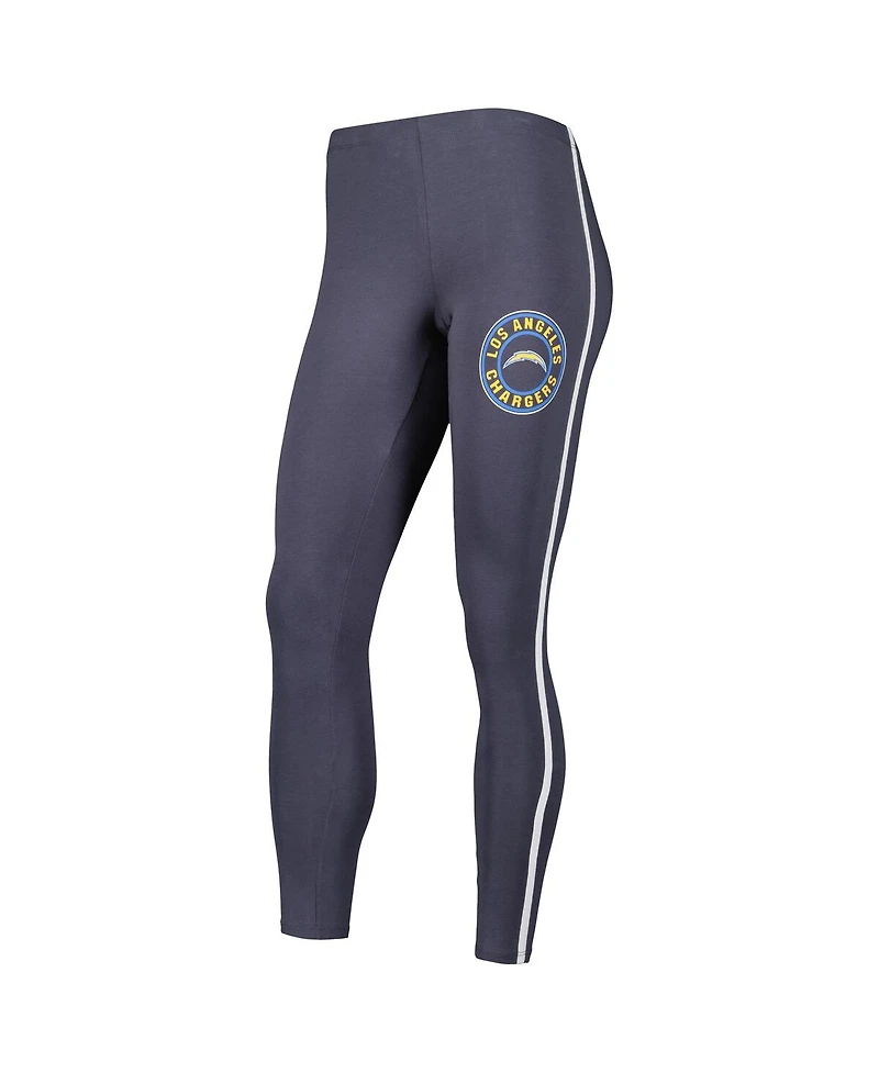 Women's Concepts Sport White, Charcoal Los Angeles Chargers Sonata T-shirt and Leggings Sleep Set