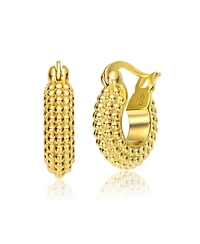 Exquisite Extra Mini Huggee 14K Gold-Plated Bead Hoop Earrings