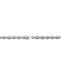 Sterling Silver Rhodium Plated Clear Cubic Zirconia Link Bracelet