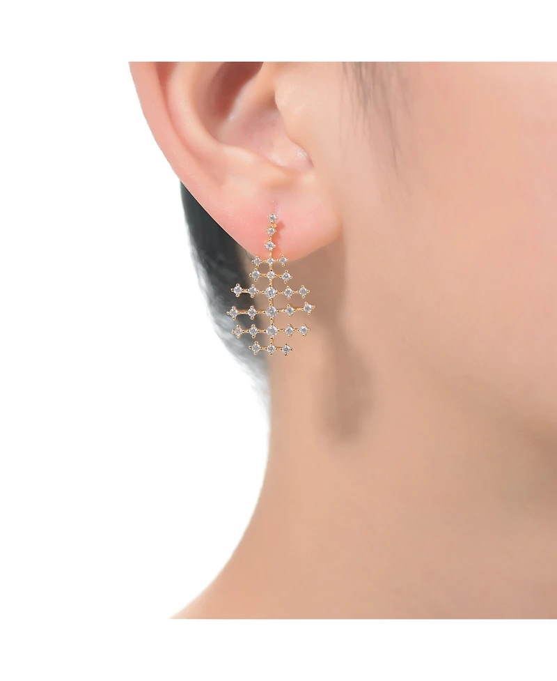 14K Gold Plated Cubic Zirconia Drop Earrings