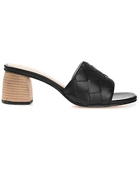 Journee Signature Women's Kellee Woven Block Heel Sandals