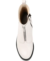 Journee Signature Women's Norrah Front Zip Lug Sole Moto Booties