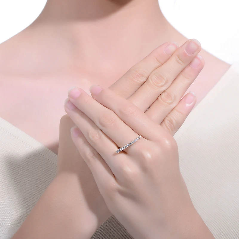 14k Yellow Gold Plated with Cubic Zirconia Waterfall Square Top Stacking Ring Sterling Silver