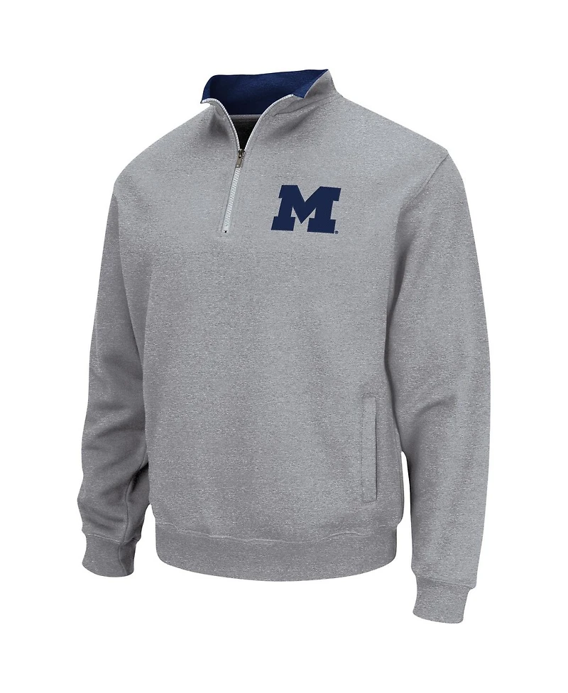 Men's Colosseum Heathered Gray Michigan Wolverines Tortugas Team Logo Quarter-Zip Jacket