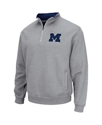 Men's Colosseum Heathered Gray Michigan Wolverines Tortugas Team Logo Quarter-Zip Jacket