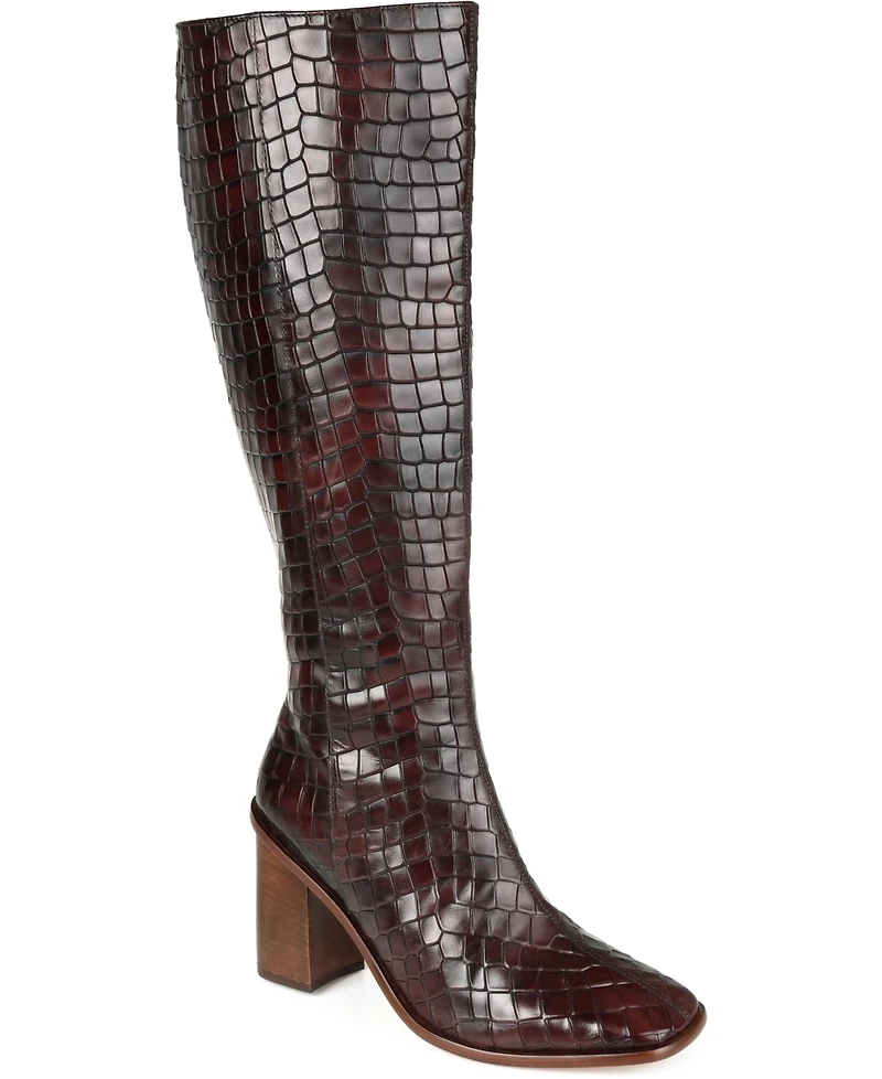 Journee Signature Women's Tamori Stacked Heel Knee High Boots
