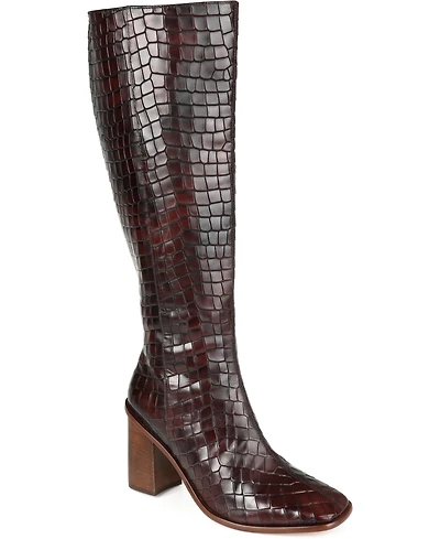 Journee Signature Women's Tamori Stacked Heel Knee High Boots