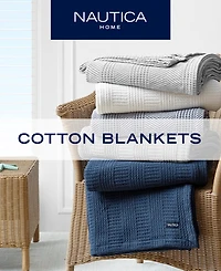 Closeout! Nautica Chevron Stripe Yarn Dye Cotton Blanket, Twin