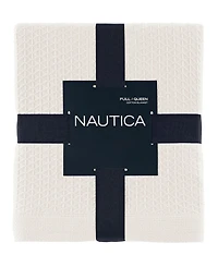 Closeout! Nautica Baird Solid Cotton Dobby Reversible Blanket