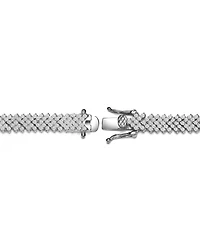 Sterling Silver with Rhodium Plated Clear Round Cubic Zirconia Cluster Arrow Head Style Tennis Bracelet
